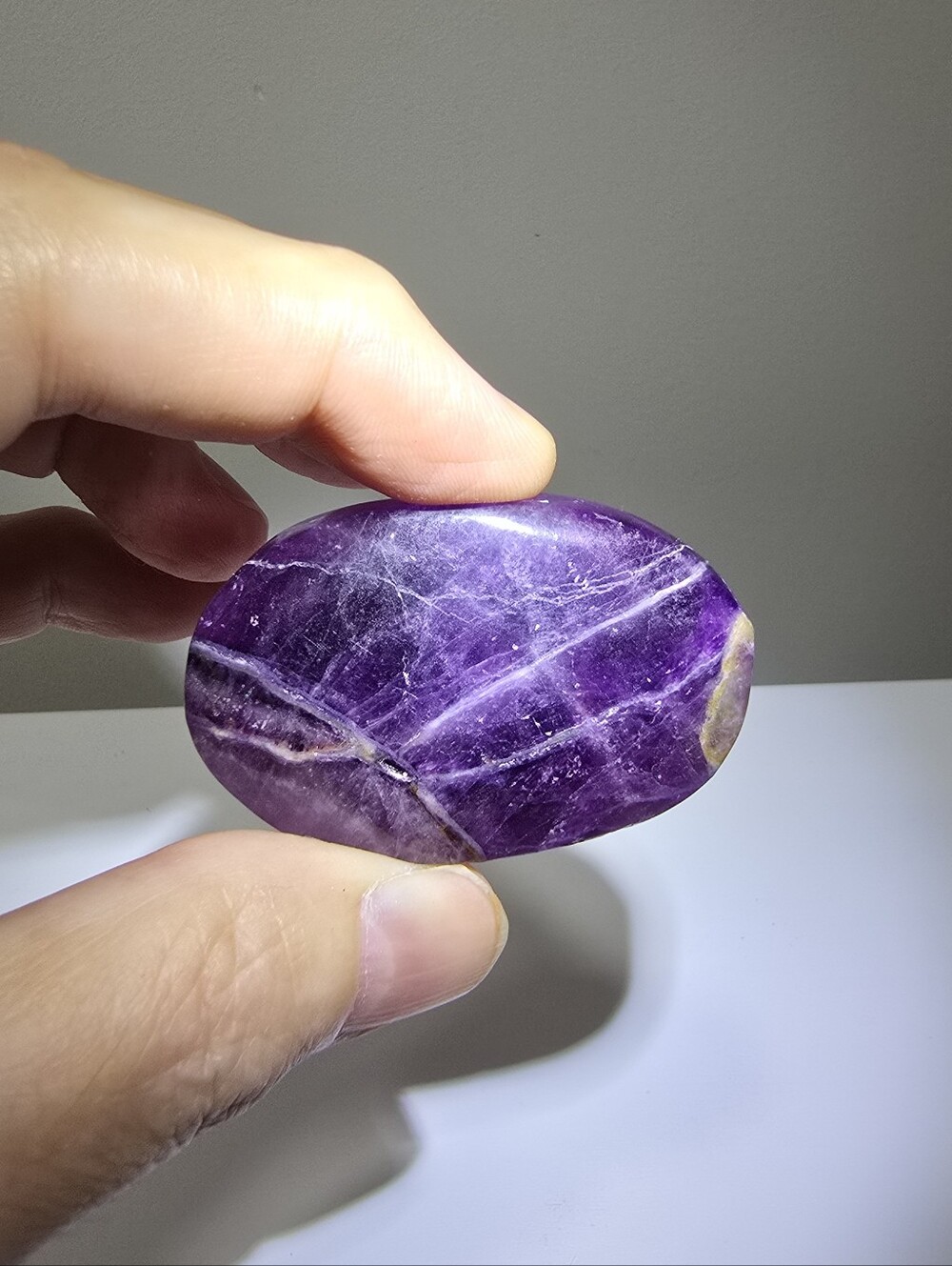 Purple Fluorite Crystal Palmstone